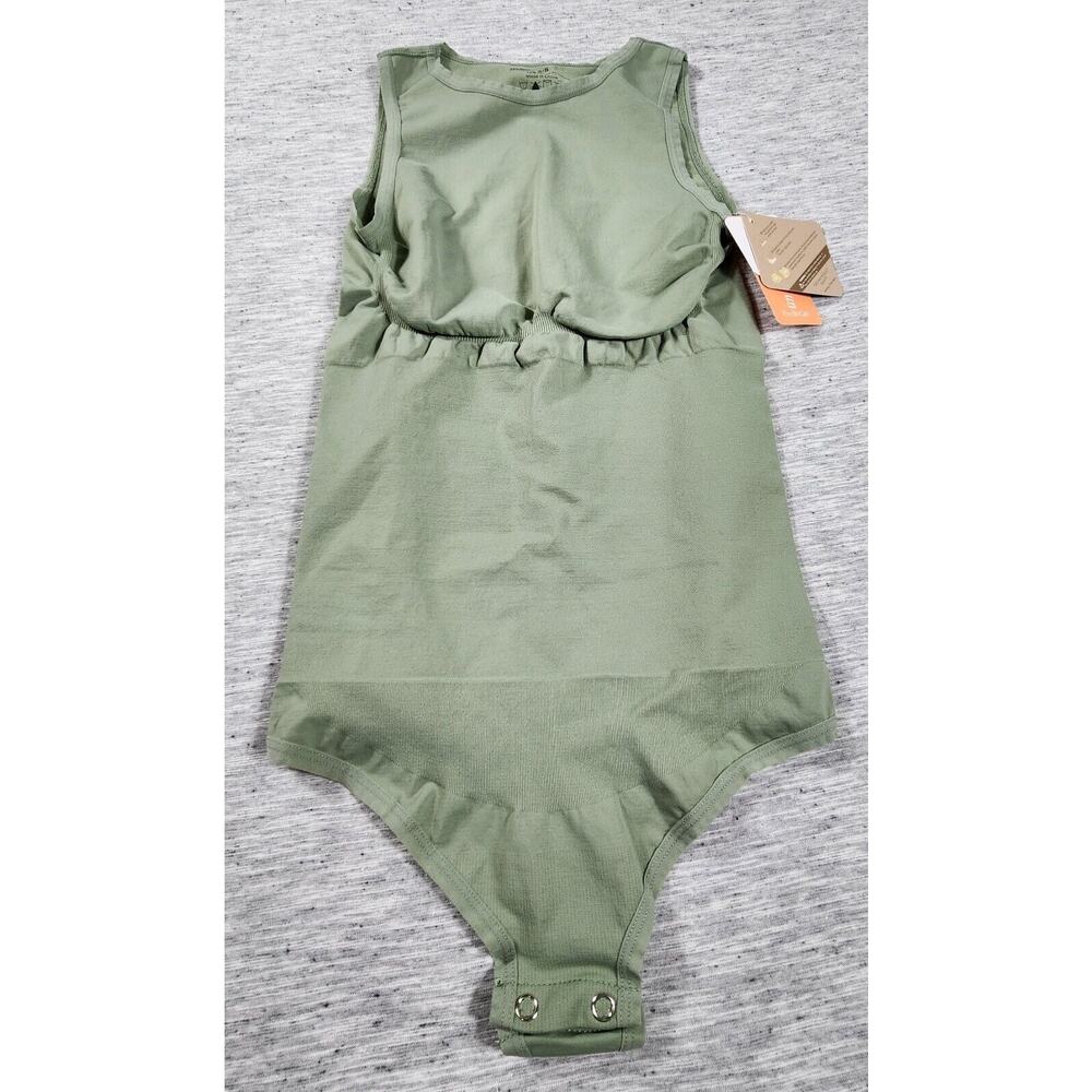 Sleeveless Tummy Control Bodysuit Seamless Leotard High Neck Womens Size XS/S